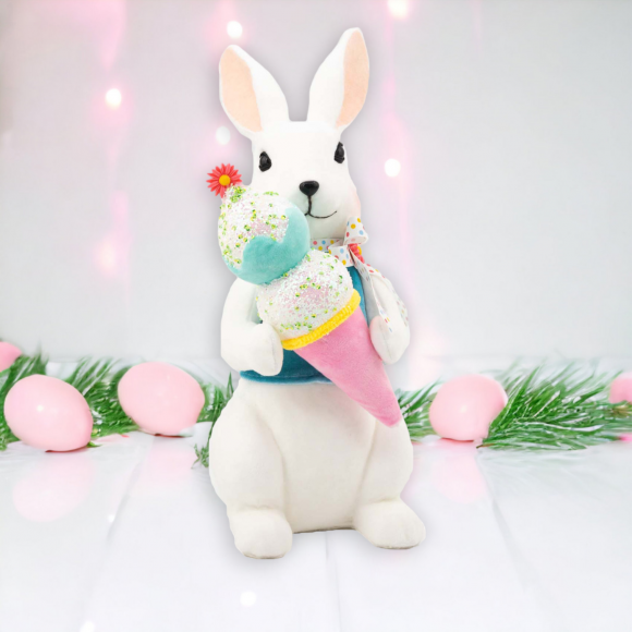 Boy Bunny With Ice Cream Easter Decor