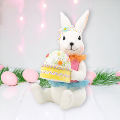 Girl Bunny With Cupcake Easter Decor
