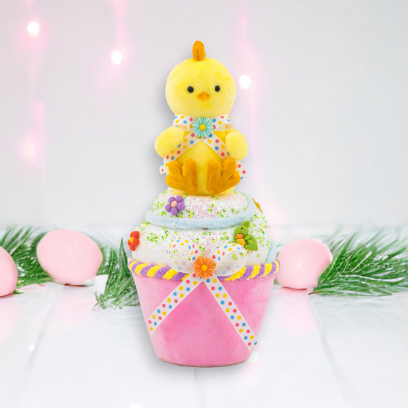 Chick on Cupcake Easter Decor *SHIPS WITHIN 15 DAYS OF ORDERING*