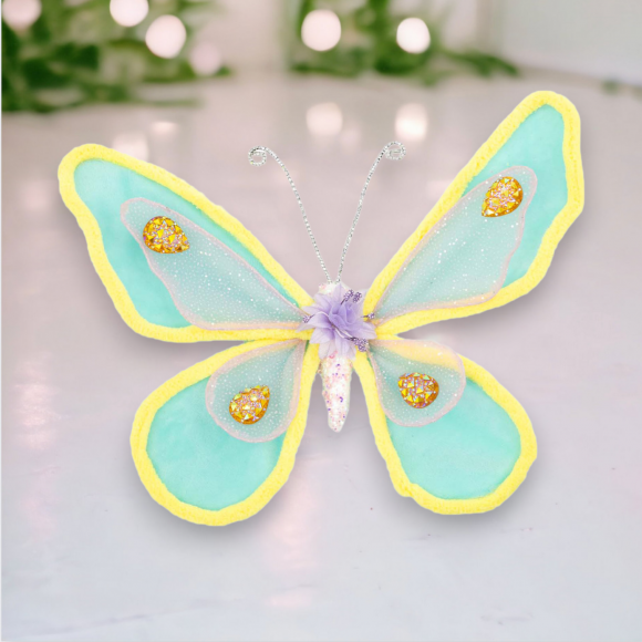 Teal Butterfly Ornament Easter Decor