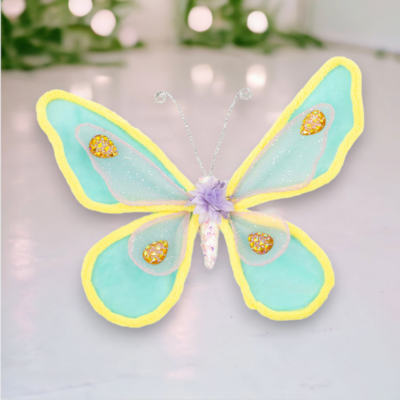 Teal Butterfly Ornament Easter Decor