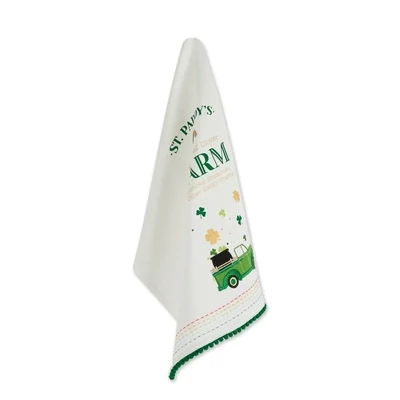 Four Leaf Farm Truck Embellished Dishtowel Patrick's Decor