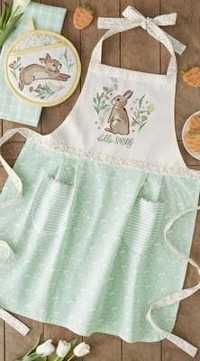 Spring Bunny Potholder Gift Set Easter Decor