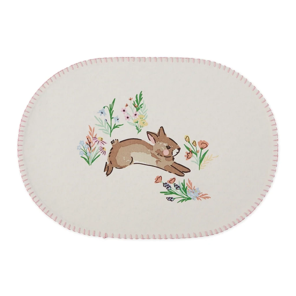 Spring Bunny Printed Placemat Easter Decor