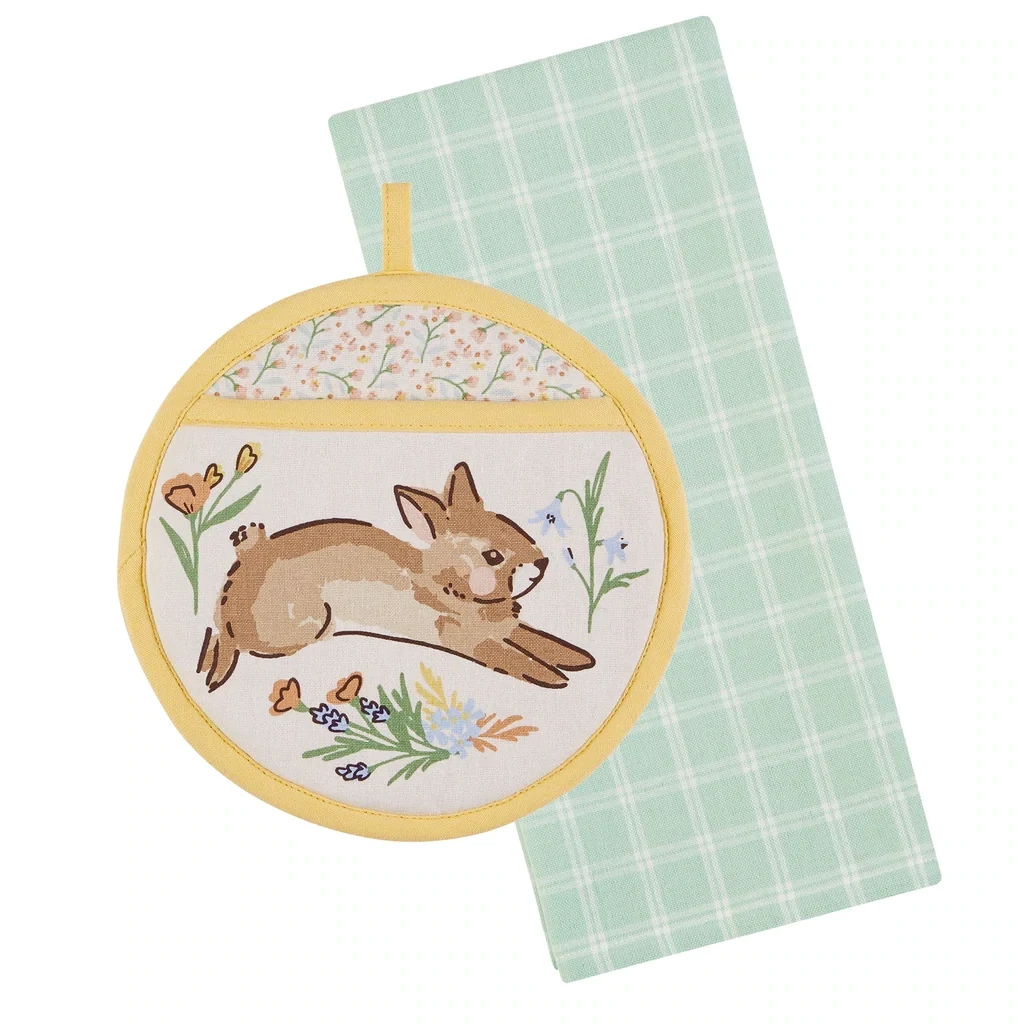 Spring Bunny Potholder Gift Set Easter Decor