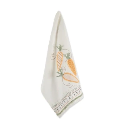 Carrot Garland Embellished Dishtowel Easter Decor