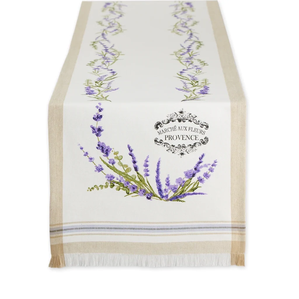 Lavender Garland Embellished Table Runner Table Top Accents