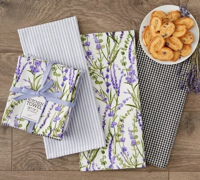 Lavender Fields Set of 3 Dishtowels Kitchen Accents