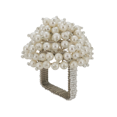 (SET OF 4) Pearl Dome Napkin Ring Tabletop Accents