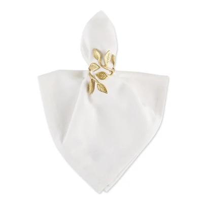 (SET OF 4) Gold Vine Napkin Ring Tabletop Accents