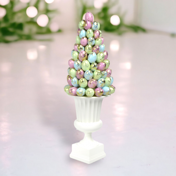 Pastel Egg Tree With Pedestal Easter Decor