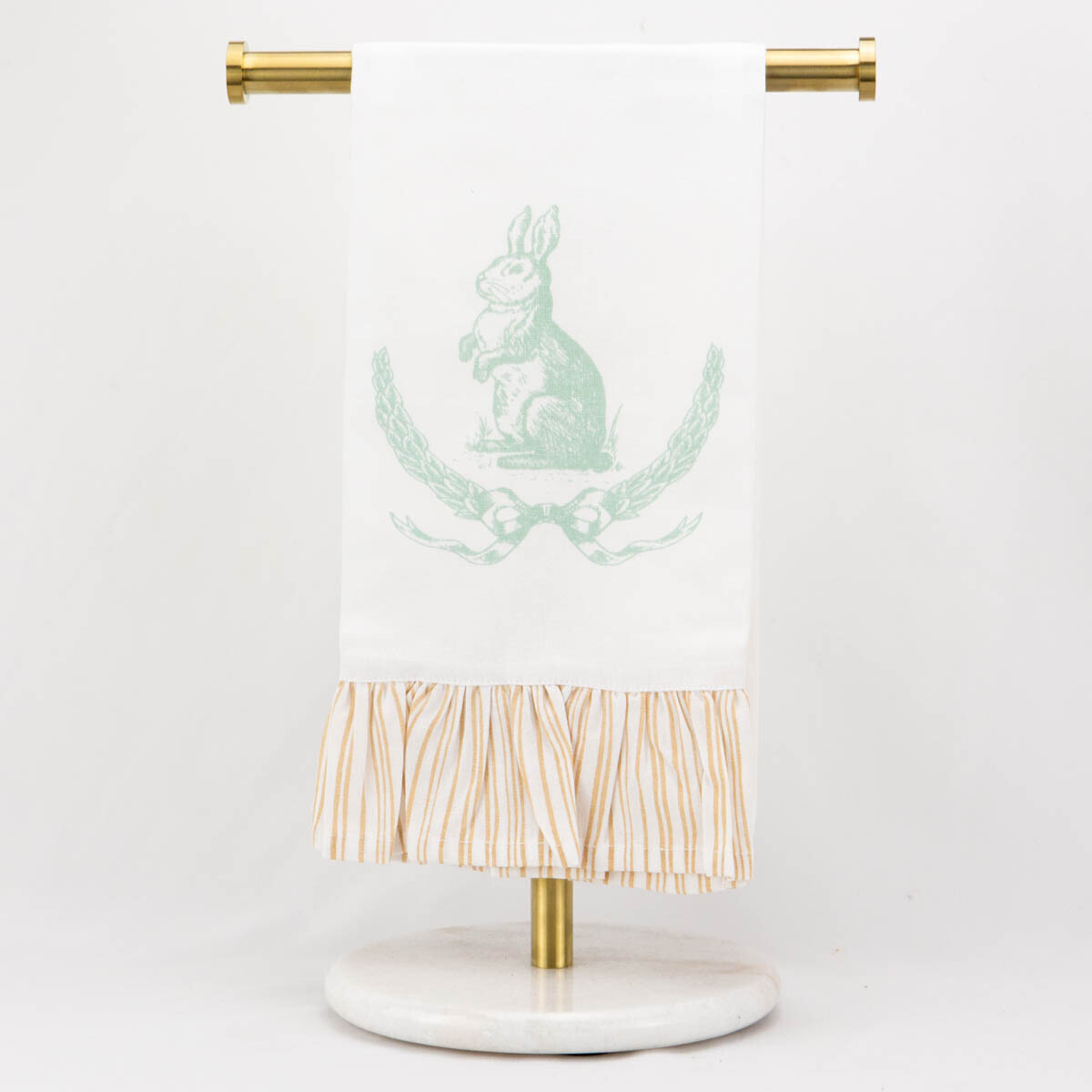 Laurel Wreath Bunny Hand Towel Easter Decor