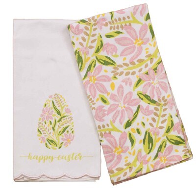 Sweet Pea Hand Towel Set of 2 Easter Decor
