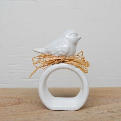 (SET OF 4) Ceramic Bird Napkin Ring Tabletop Accents