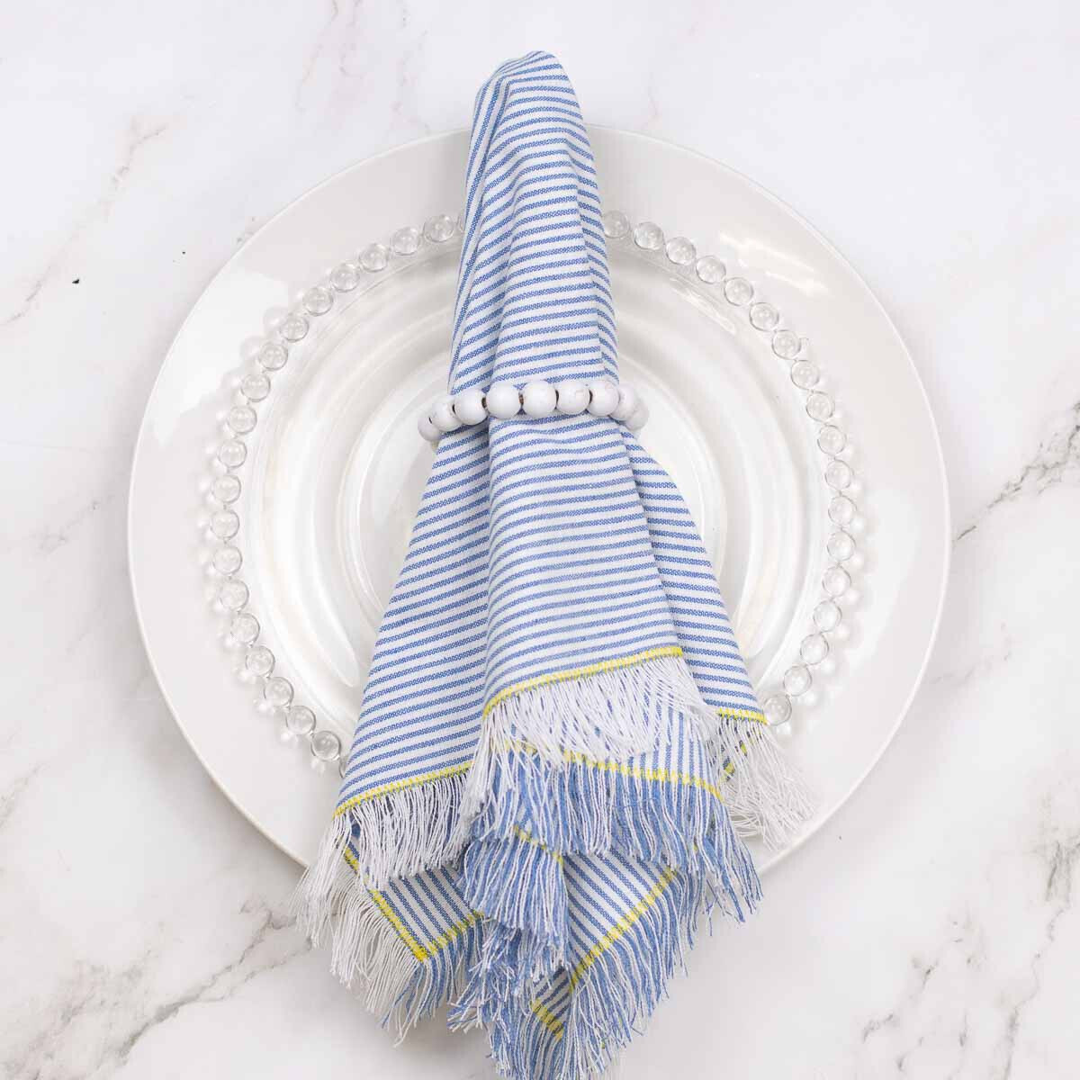 Seersucker Fringe Napkin Tabletop Accents