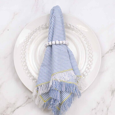 Seersucker Fringe Napkin Tabletop Accents