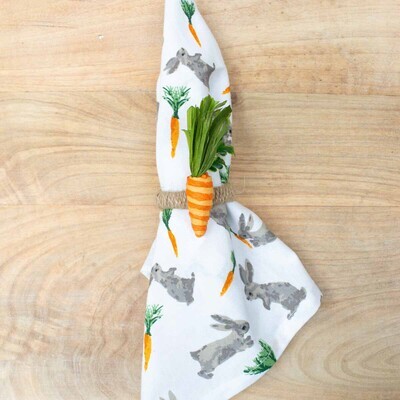 (SET OF 4) Carrot Napkin Ring Tabletop Accents