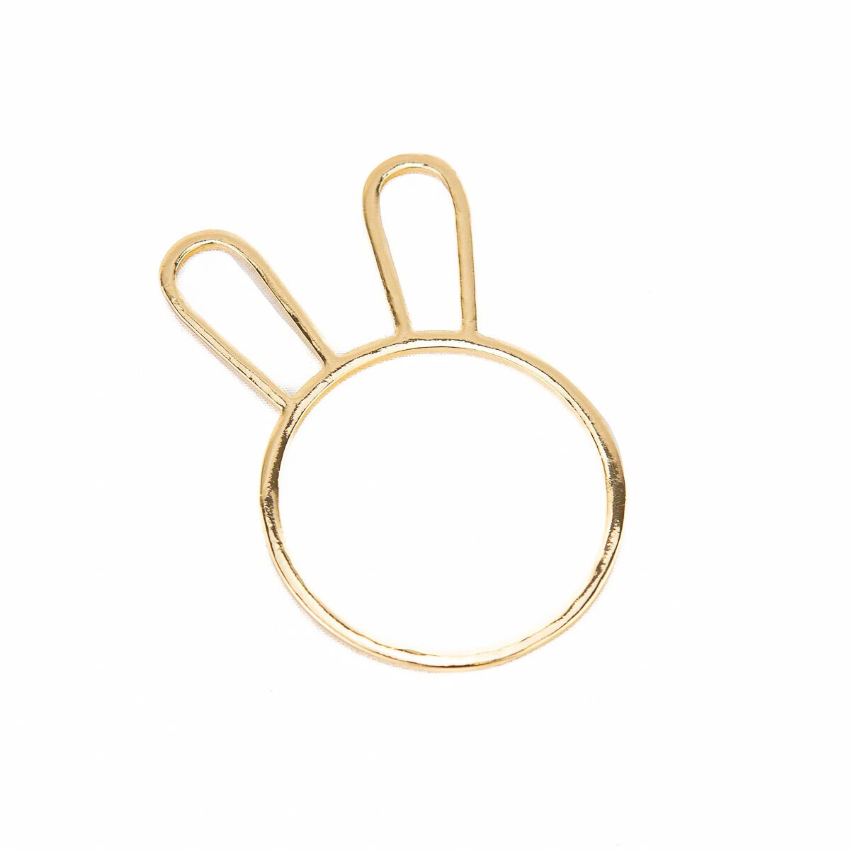 (SET OF 4) Gold Metal Bunny Ears Napkin Ring Tabletop Accents
