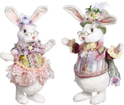 Mr. and Mrs. Fluffy Rabbit 14-16&quot; Set Of 2 By: Mark Roberts Spring Easter Collection