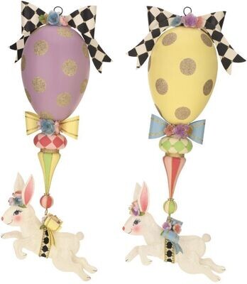 Hanging Rabbit Finial 22&quot; Set Of 2 By: Mark Roberts Spring Easter Collection