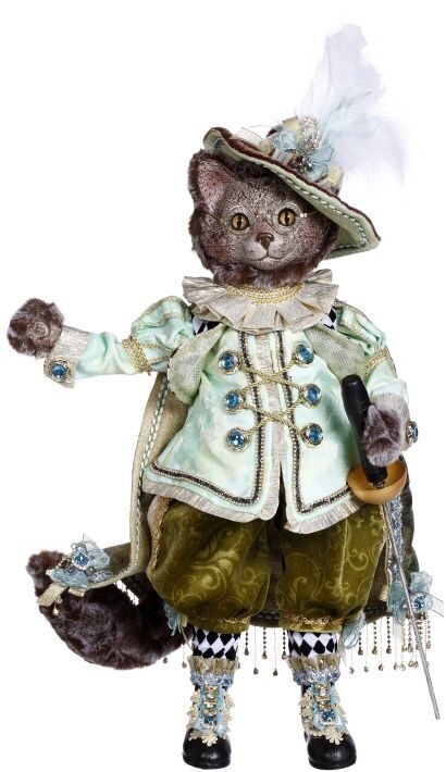 3 Musketeer Green Cat, Swordman - 19.5 Inches By: Mark Roberts Spring Easter Collection *SHIPS WITHIN 15 DAYS*