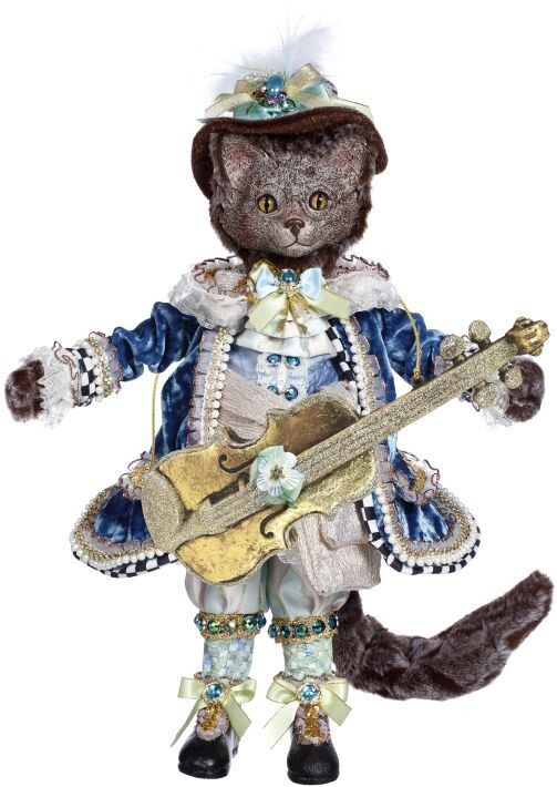 3 Musketeer Blue Cat, Lover - 21 Inches By: Mark Roberts Spring Easter Collection *SHIPS WITHIN 15 DAYS*