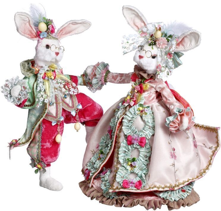 Mr. and Mrs. Peter Cottontail,  Set of 2- 24 Inches By: Mark Roberts Spring Easter Collection *SHIPS WITHIN 15 DAYS*