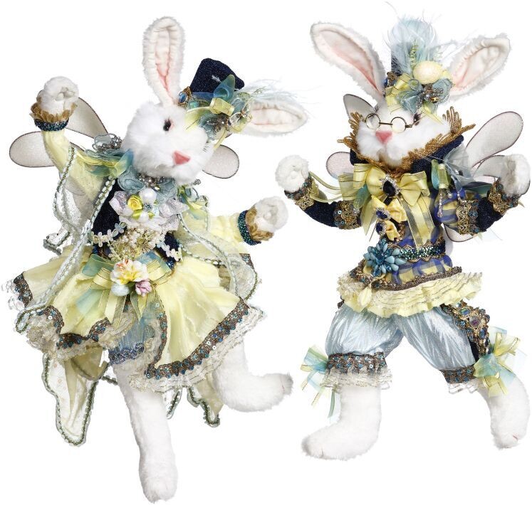 Mr. and Mrs. Festive Rabbit Fairy, Medium, Set of 2- 17 Inches By: Mark Roberts Spring Easter Collection *SHIPS WITHIN 15 DAYS*