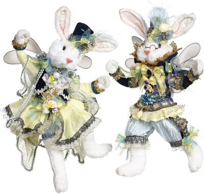 Mr. and Mrs. Festive Rabbit Fairy, Medium, Set of 2- 17 Inches By: Mark Roberts Spring Easter Collection *SHIPS WITHIN 15 DAYS*