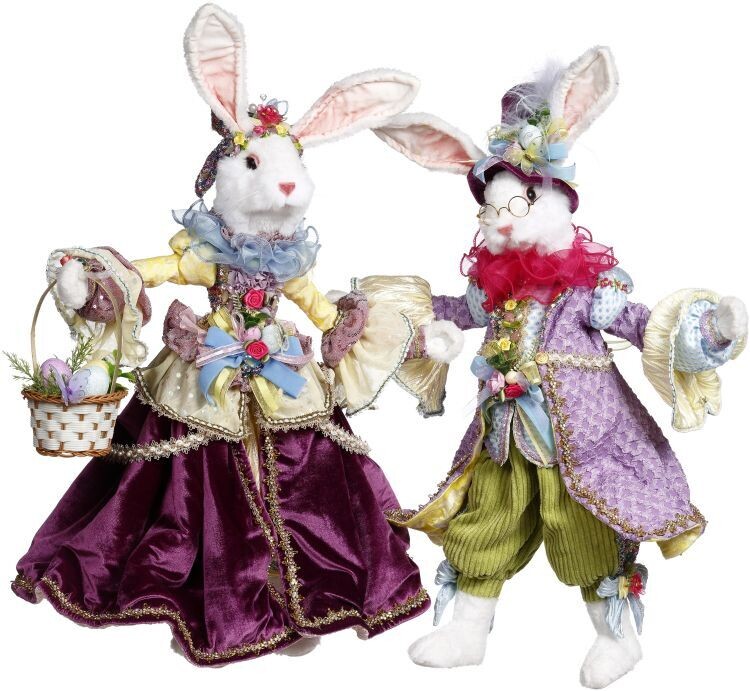 Mr. and Mrs. Cotton Tail Rabbit, Medium, Set of 2- 23-26 Inches By: Mark Roberts Spring Easter Collection *SHIPS WITHIN 15 DAYS*