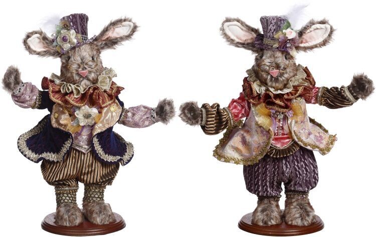 Gentleman&#39;s Rabbit, Set of 2 - 19 Inches By: Mark Roberts Spring Easter Collection *SHIPS WITHIN 15 DAYS*