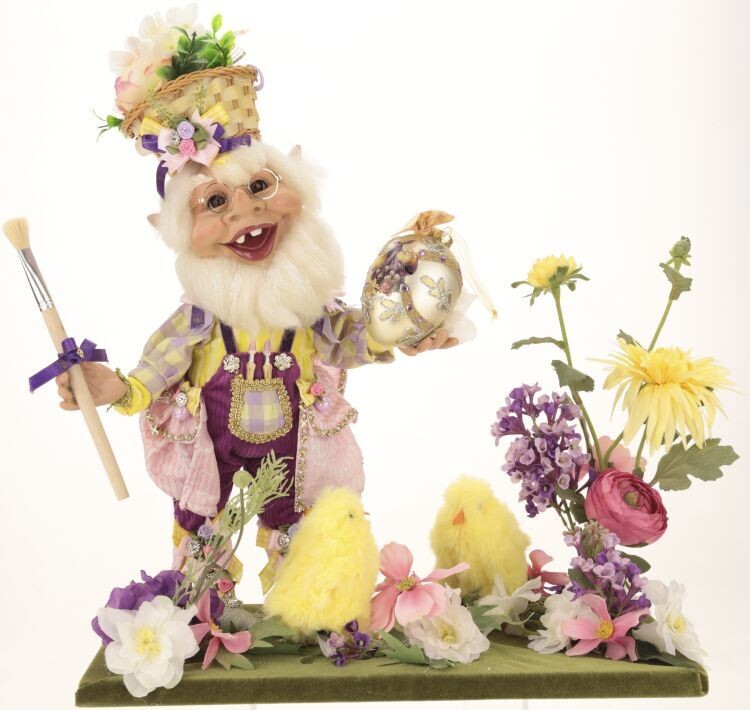 ELF &amp; EGG ARAGEMENT LARGE By: Mark Roberts Spring Easter Collection *SHIPS WITHIN 15 DAYS*