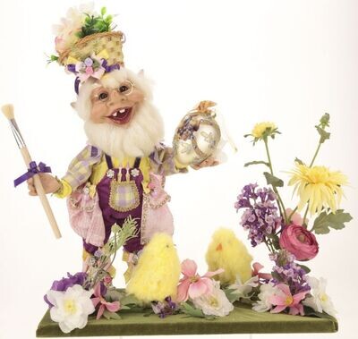 ELF &amp; EGG ARAGEMENT LARGE By: Mark Roberts Spring Easter Collection *SHIPS WITHIN 15 DAYS*