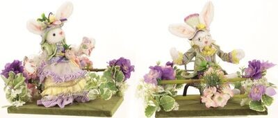 MR &amp; MRS BUNNY ARANGEMENT SET OF 2 By: Mark Roberts Spring Easter Collection *SHIPS WITHIN 15 DAYS*