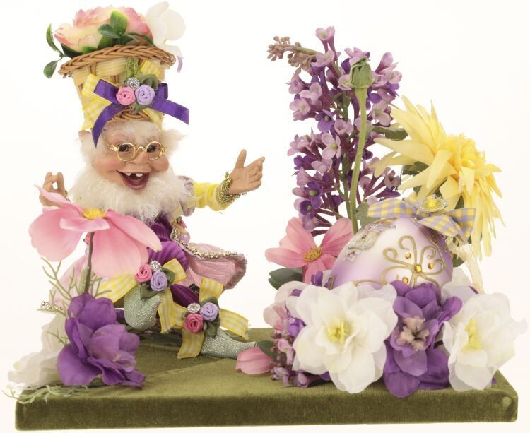 ELF &amp; EGG ARAGEMENT SMALL By: Mark Roberts Spring Easter Collection *SHIPS WITHIN 15 DAYS*