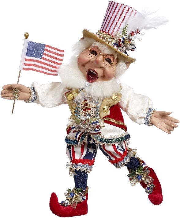 Patriotic Elf, Medium - 19 Inches By: Mark Roberts 4th Of July Collection *SHIPS WITHIN 15 DAYS*