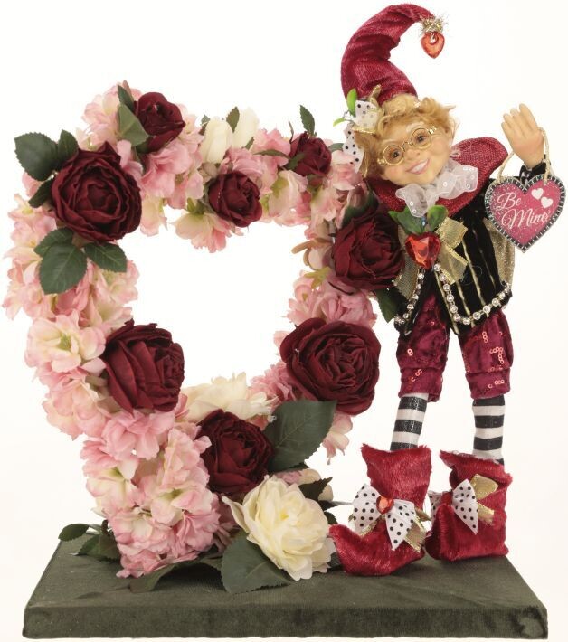 VALENTINE ELFIN ARRANGMENT By: Mark Roberts Valentines Collection *SHIPS WITHIN 15 DAYS*