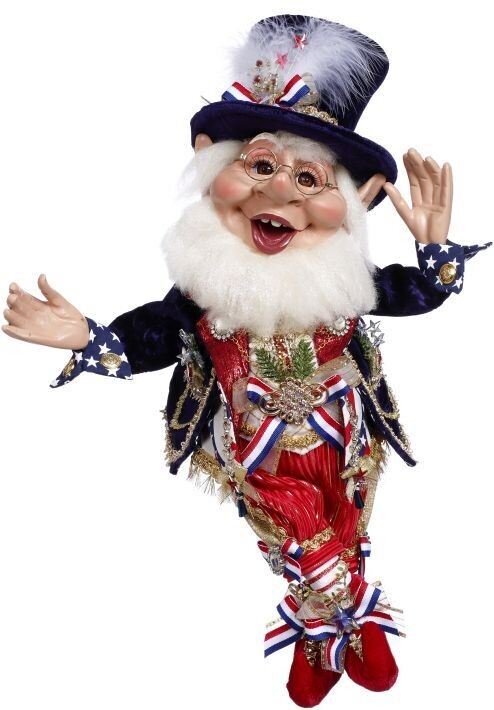 God Bless the USA Elf, Medium - 20 Inches By: Mark Roberts 4th Of July Collection *SHIPS WITHIN 15 DAYS*