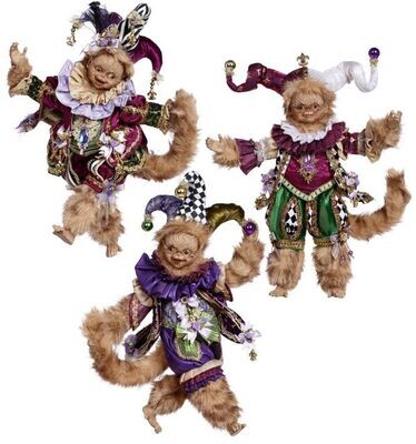 Mardi Gras Monkey, Small, Set of 3- 25.5 Inches By: Mark Roberts Mardi Gras Collection *SHIPS WITHIN 15 DAYS*