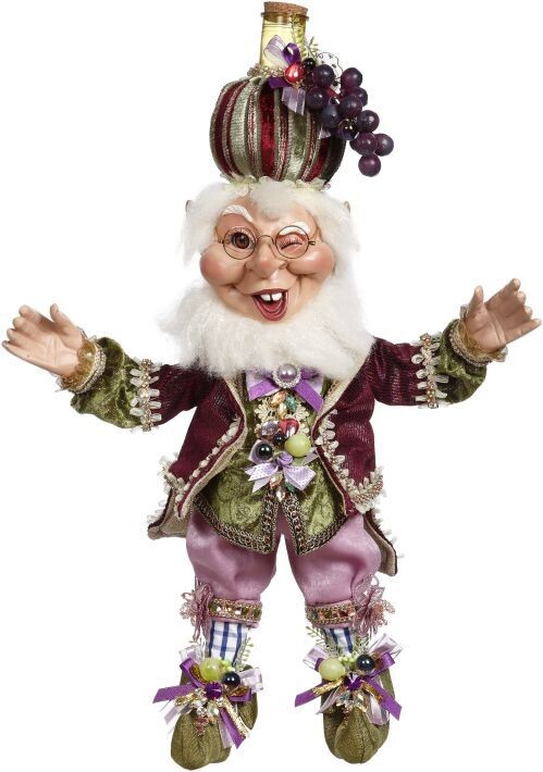 Wine Tasting Elf, Medium - 21 Inches By: Mark Roberts Collection *SHIPS WITHIN 15 DAYS*