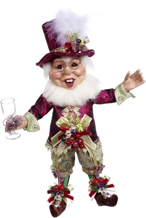 Wine Toasting Elf, Medium - 20 Inches By: Mark Roberts Collection *SHIPS WITHIN 15 DAYS*