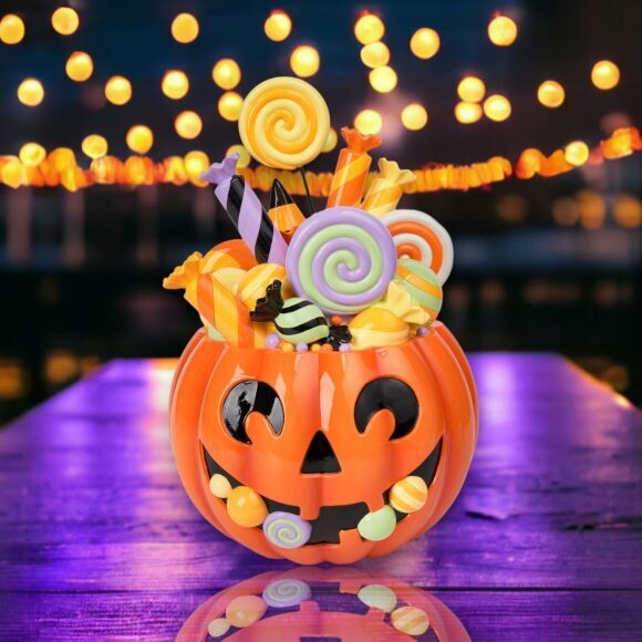 17&quot; Candy Pumpkin Halloween Decor *SHIPS WITHIN 10 DAYS*