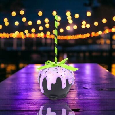 9in Purple Candy Apple Halloween Decor NEW 2024