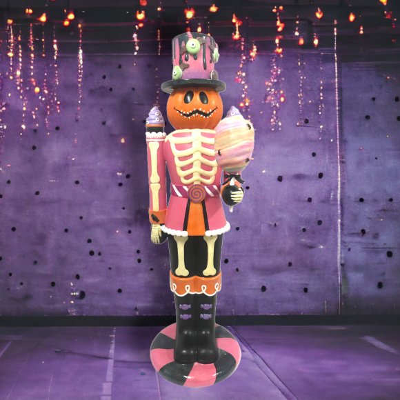 60&quot; Pumpkin Nutcracker With Cotton Candy Display Halloween Decor  *SHIPS WITHIN 10 DAYS* NEW 2024