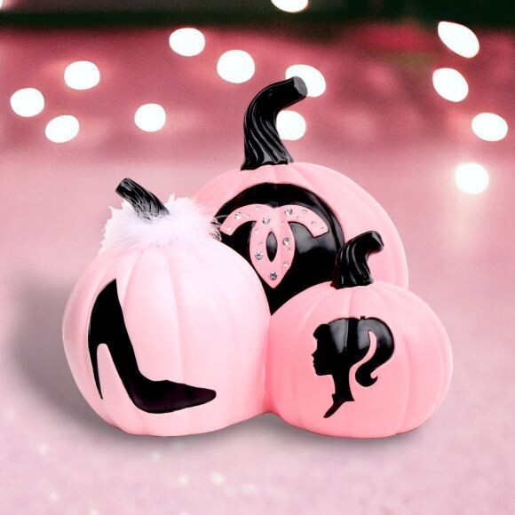 Boo Ville Pink Pumpkin Trio Halloween Decor  *SHIPS WITHIN 15 DAYS* NEW 2024