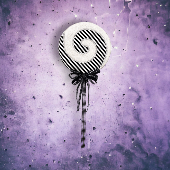24&quot; Black White Lollipop Pick Halloween Decor  *SHIPS WITHIN 10 DAYS* NEW 2024