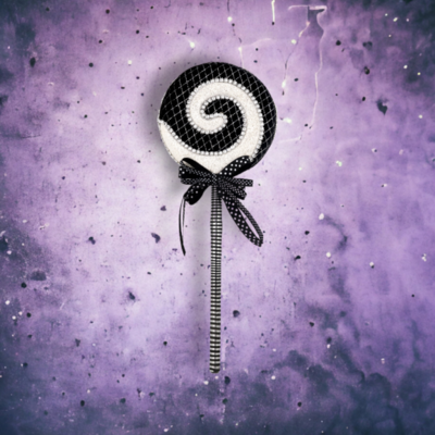 19&quot; Black White Lollipop Pick Halloween Decor  *SHIPS WITHIN 10 DAYS* NEW 2024