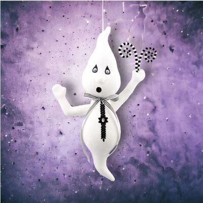 22&quot; Foam Hanging Ghost With Swirl Sticks Halloween Decor NEW 2024