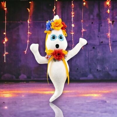 12&quot; Day Of The Dead Hanging Ghost Halloween Decor  *SHIPS WITHIN 10 DAYS* NEW 2024