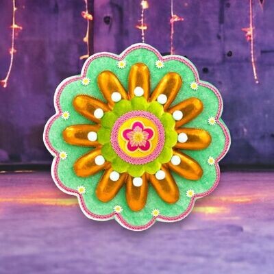 12&quot; Day Of The Dead Hanging Green Flower Halloween Decor  *SHIPS WITHIN 10 DAYS* NEW 2024